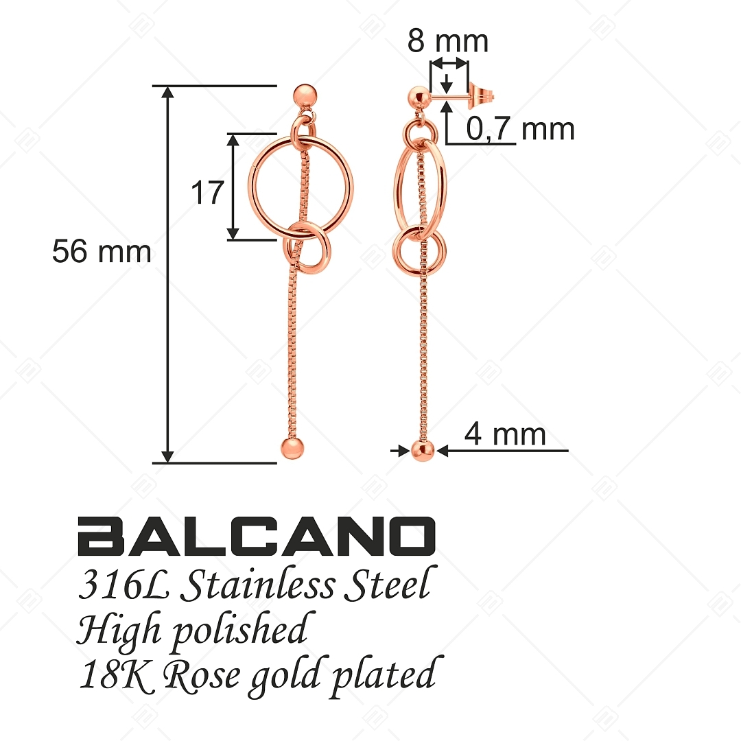 BALCANO - Clea / Csüngő fülbevaló, 18K rozé arany bevonattal (E141236BC96)