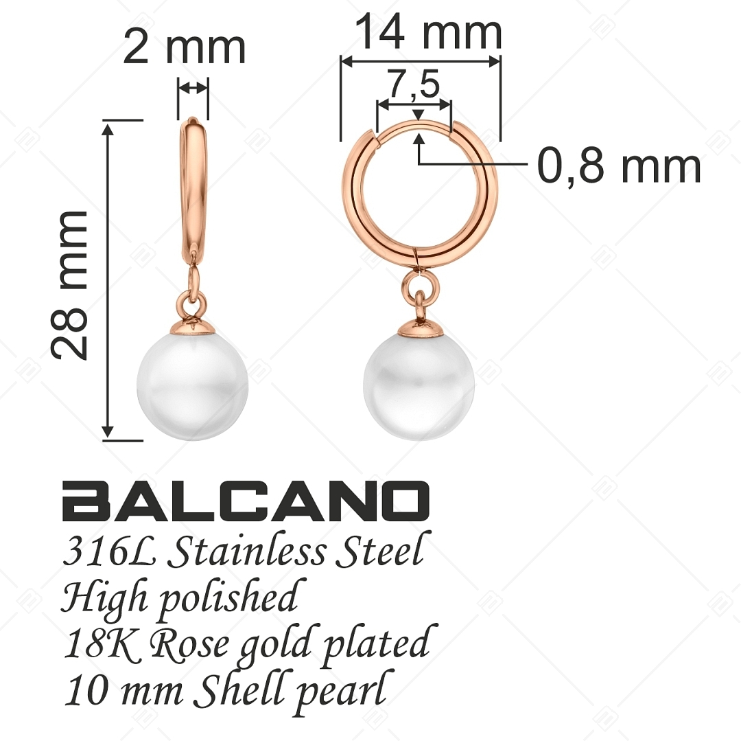 BALCANO - Ariel / Gyöngy fülbevaló 18K rozé arany bevonattal (E141241BC96)