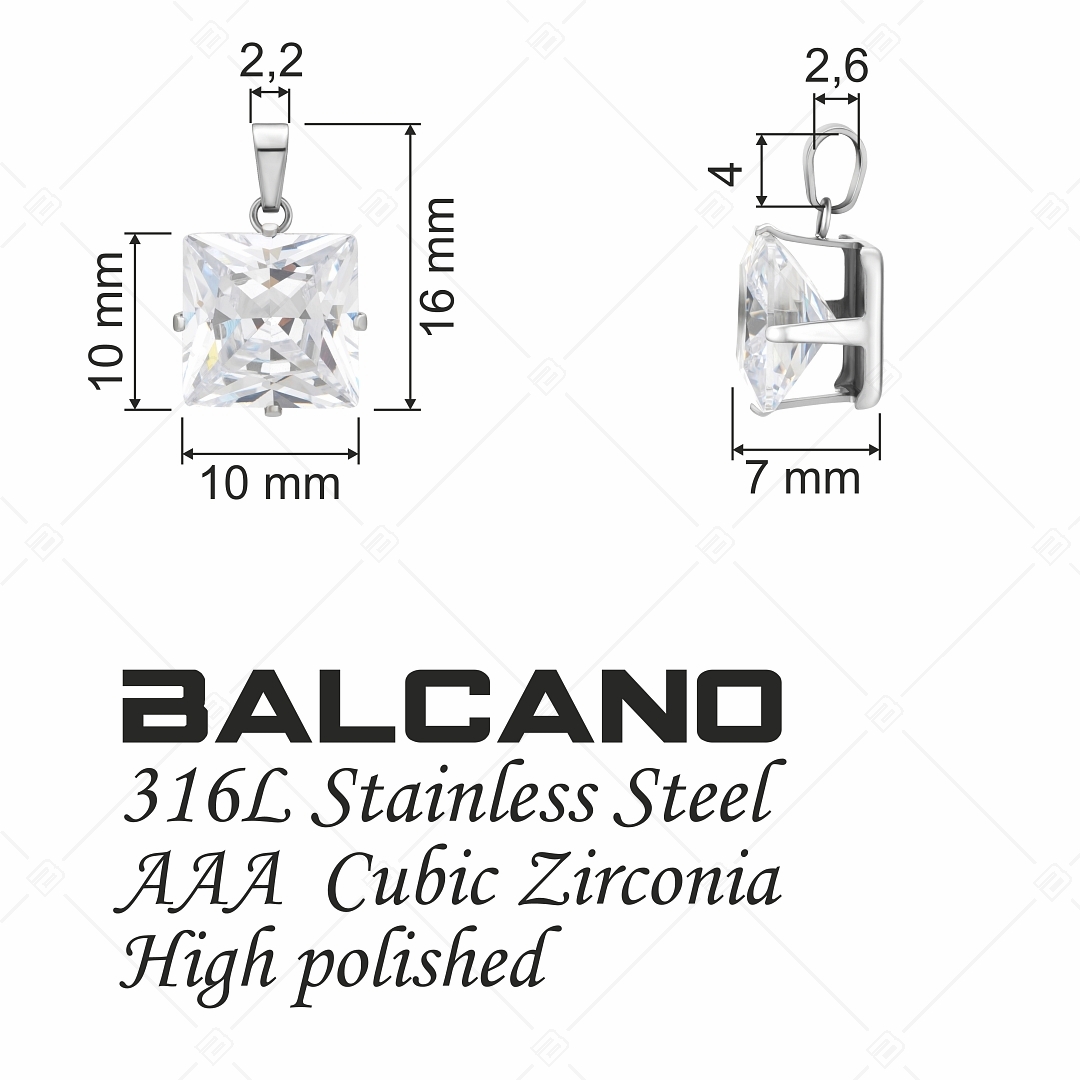 BALCANO - Frizzante / Négyzet alakú drágaköves medál (E212082ST00)