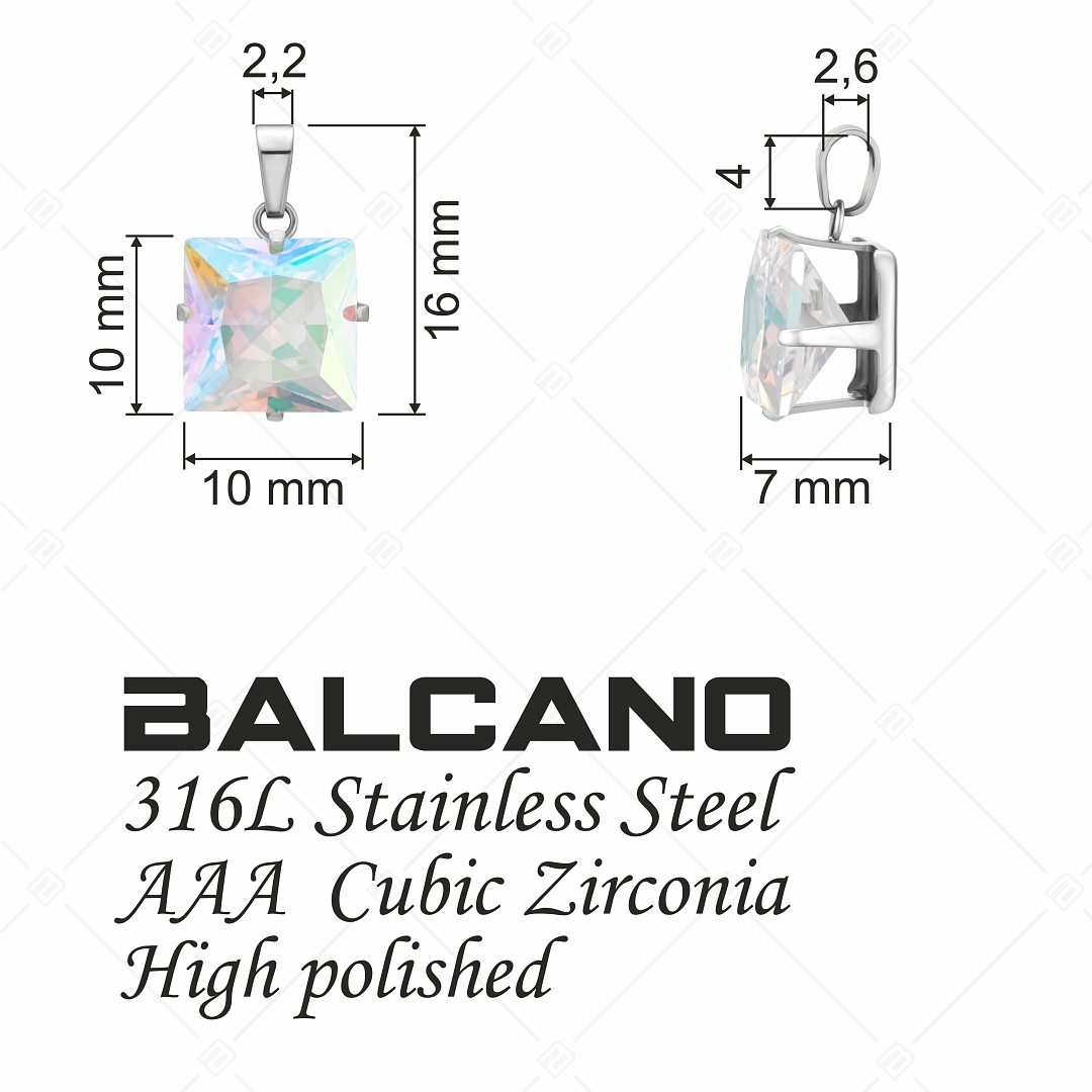 BALCANO - Frizzante / Négyzet alakú drágaköves medál (E212082ST09)