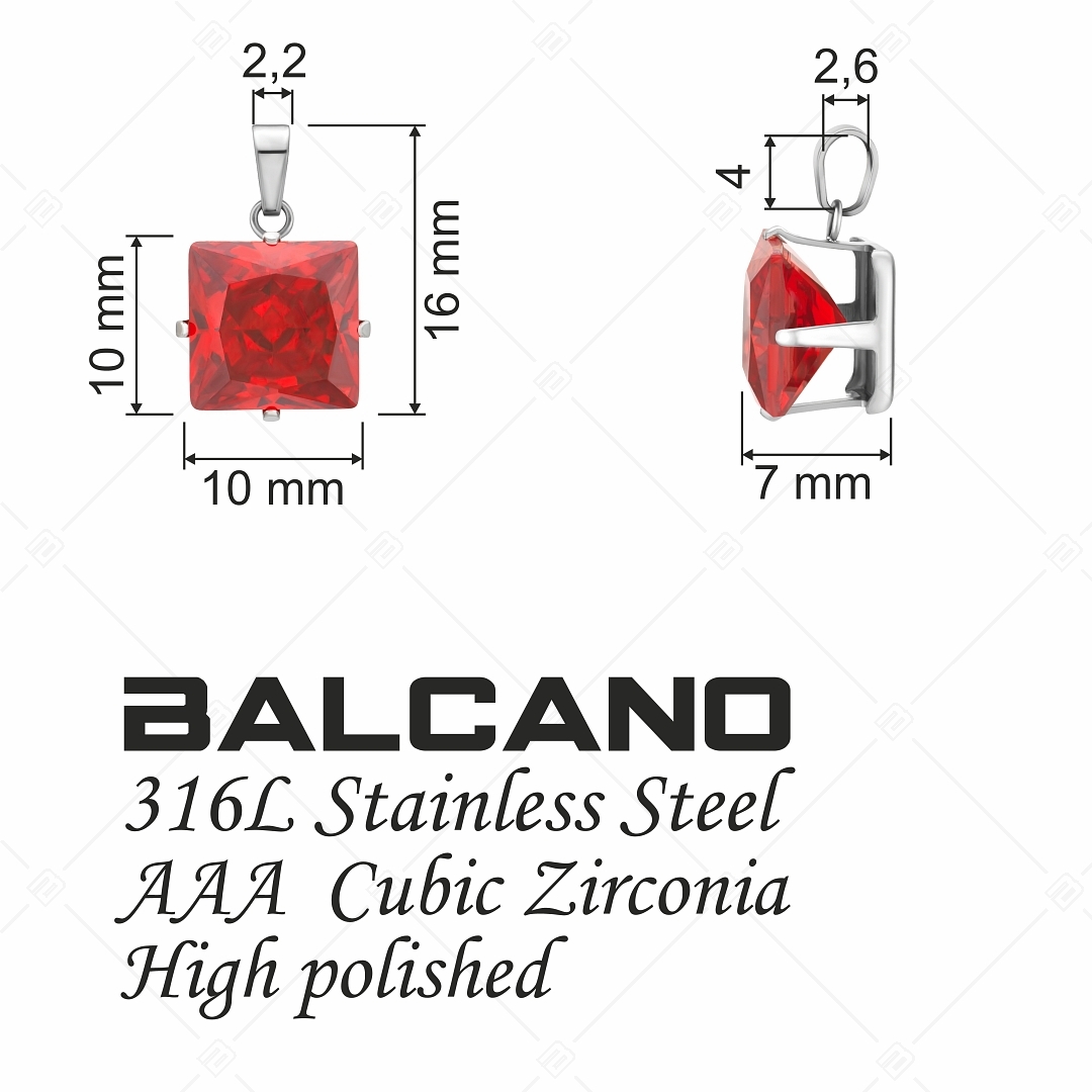 BALCANO - Frizzante / Négyzet alakú drágaköves medál (E212082ST22)