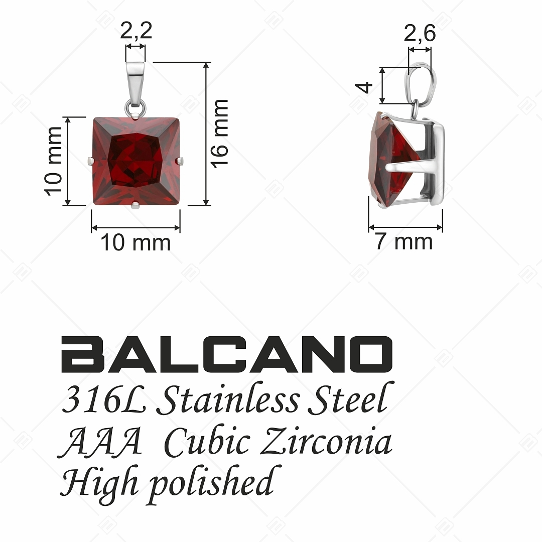 BALCANO - Frizzante / Négyzet alakú drágaköves medál (E212082ST29)