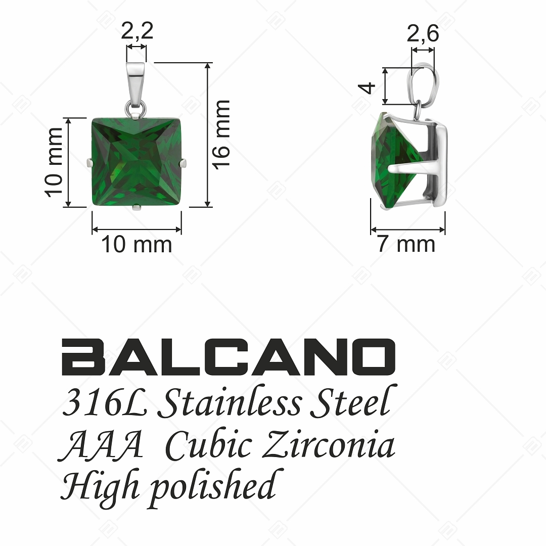 BALCANO - Frizzante / Négyzet alakú drágaköves medál (E212082ST39)