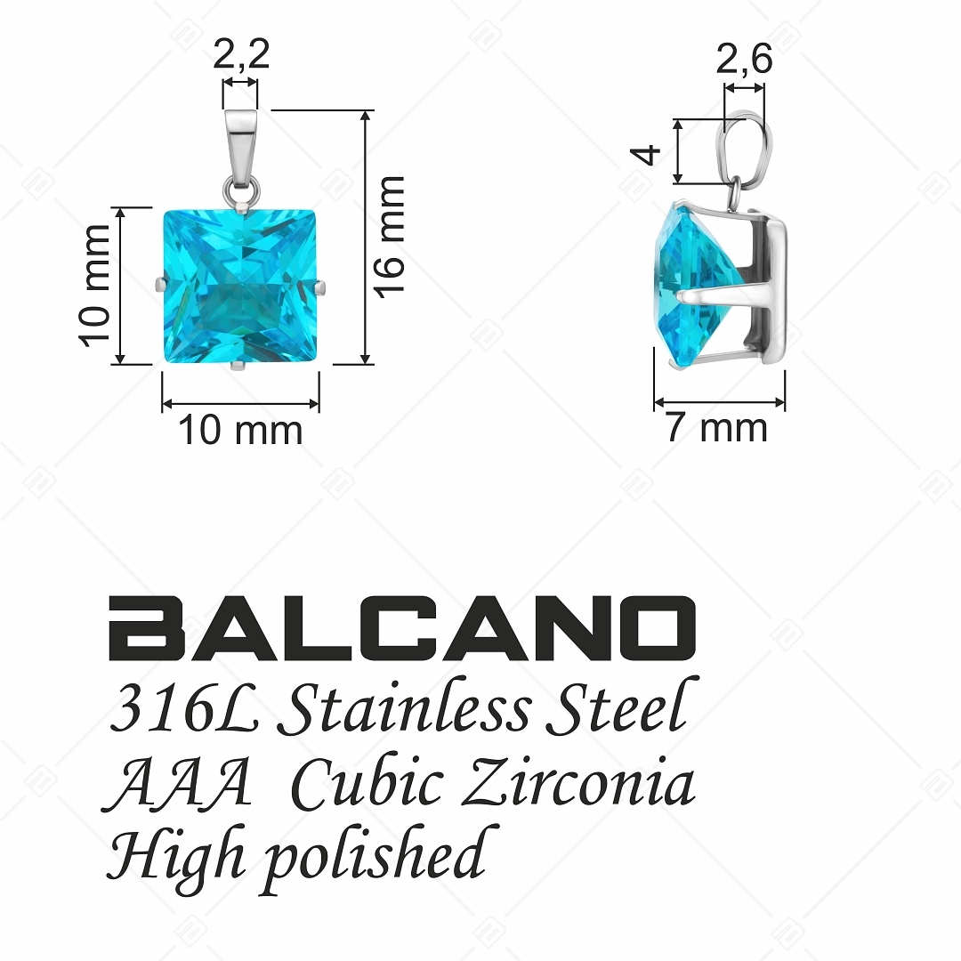 BALCANO - Frizzante / Négyzet alakú drágaköves medál (E212082ST48)
