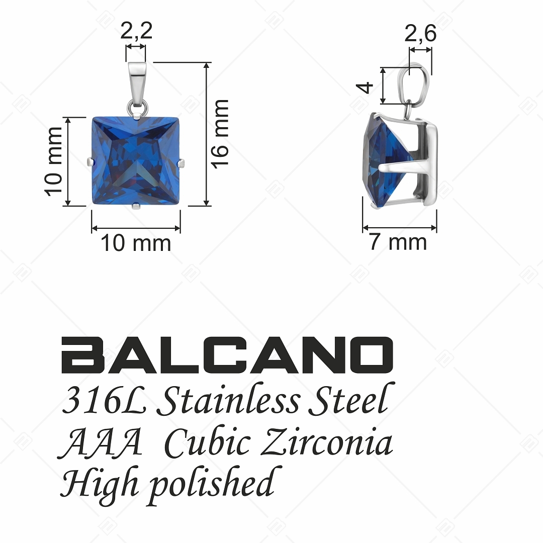 BALCANO - Frizzante / Négyzet alakú drágaköves medál (E212082ST49)