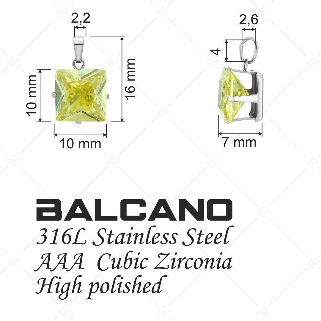 BALCANO - Frizzante / Négyzet alakú drágaköves medál (E212082ST51)