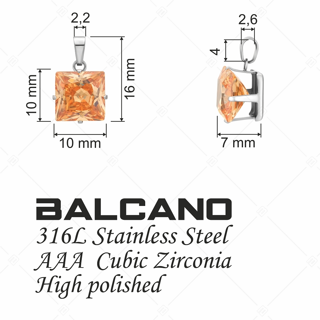 BALCANO - Frizzante / Négyzet alakú drágaköves medál (E212082ST58)