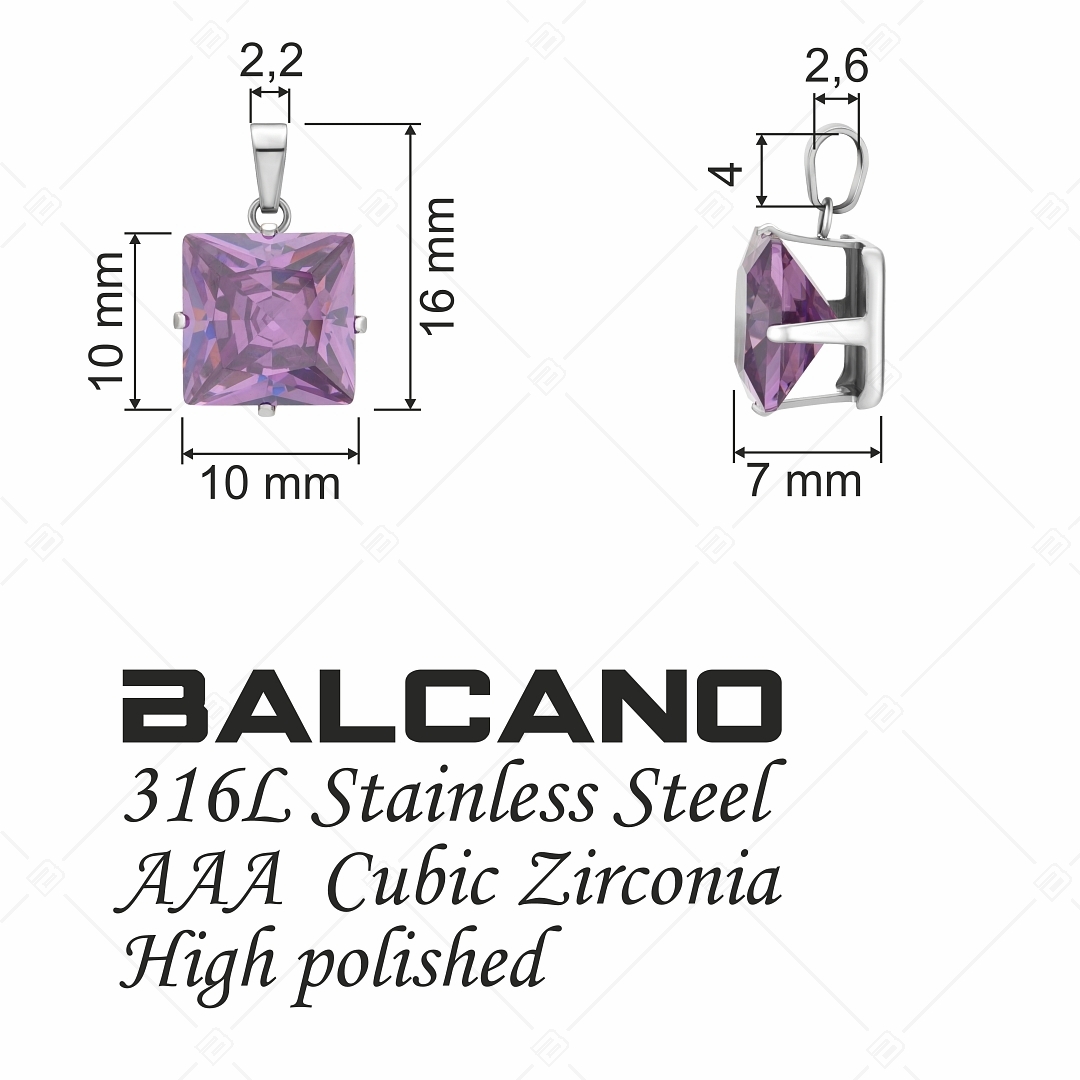 BALCANO - Frizzante / Négyzet alakú drágaköves medál (E212082ST79)