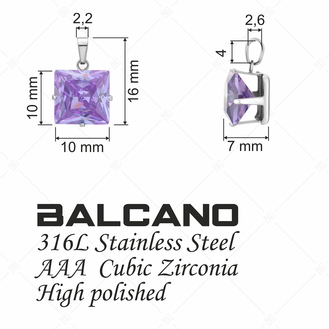 BALCANO - Frizzante / Négyzet alakú drágaköves medál (E212082ST82)