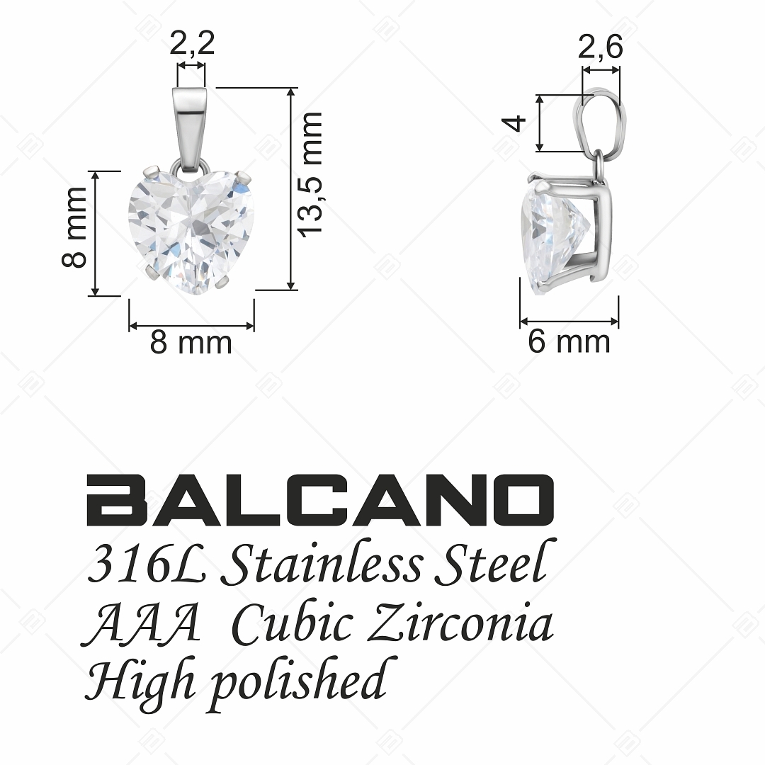 BALCANO - Frizzante / Szív alakú drágaköves medál (E212084ST00)