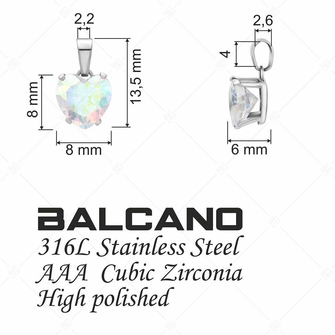 BALCANO - Frizzante / Szív alakú drágaköves medál (E212084ST09)