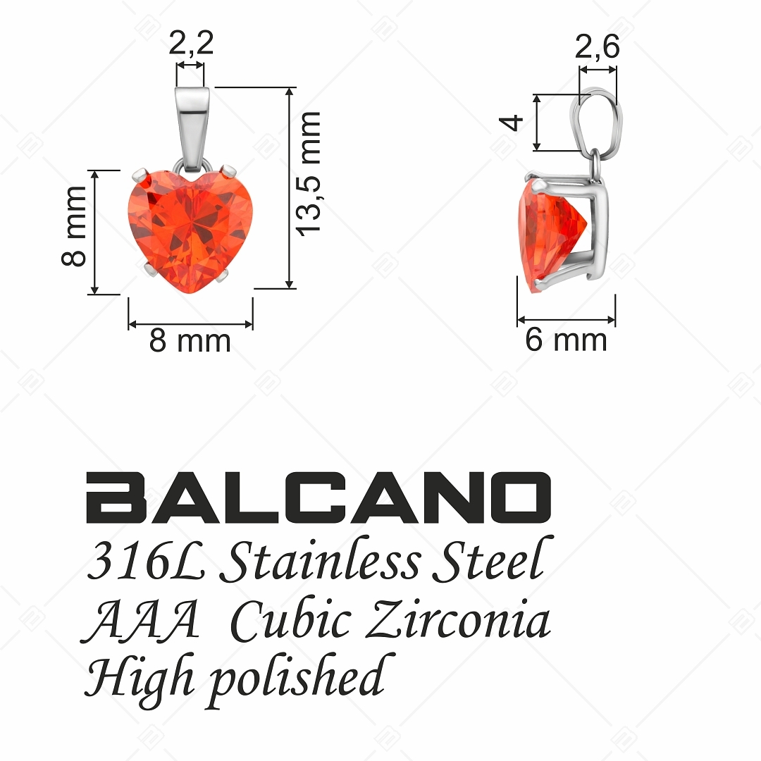 BALCANO - Frizzante / Szív alakú drágaköves medál (E212084ST22)
