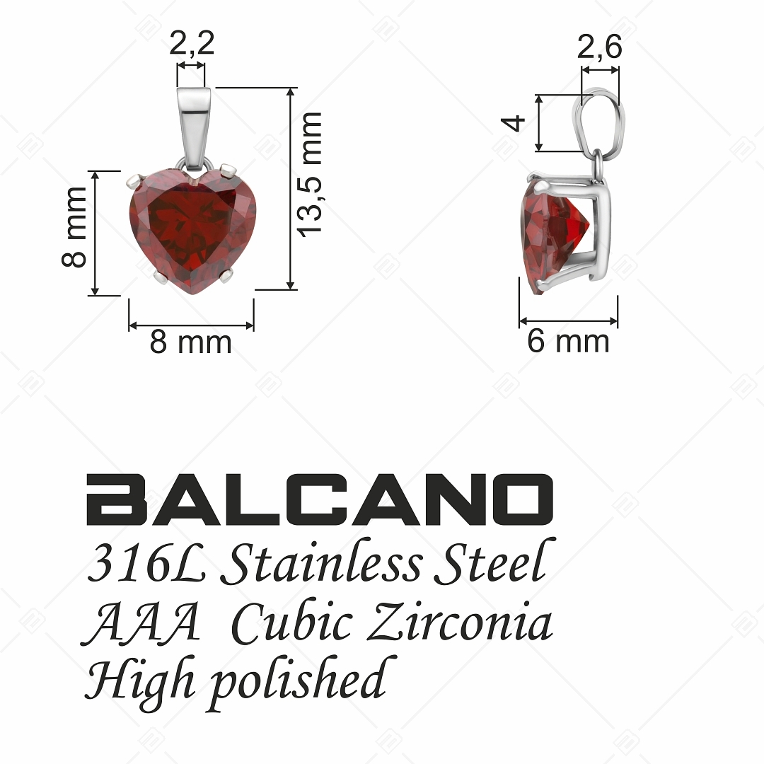 BALCANO - Frizzante / Szív alakú drágaköves medál (E212084ST29)